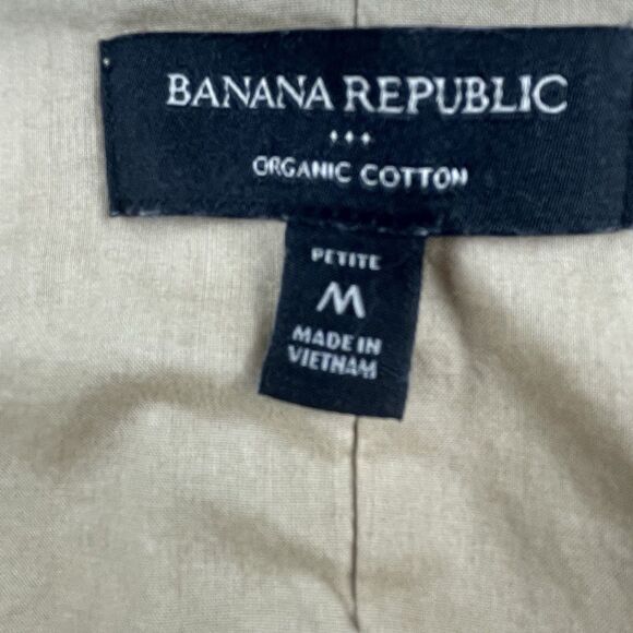 Banana Republic Puff Sleeve Tiered Midi Dress Khaki-Petite M - Picture 6 of 9